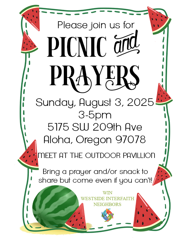 Picnic and Prayers flyer, August 2025